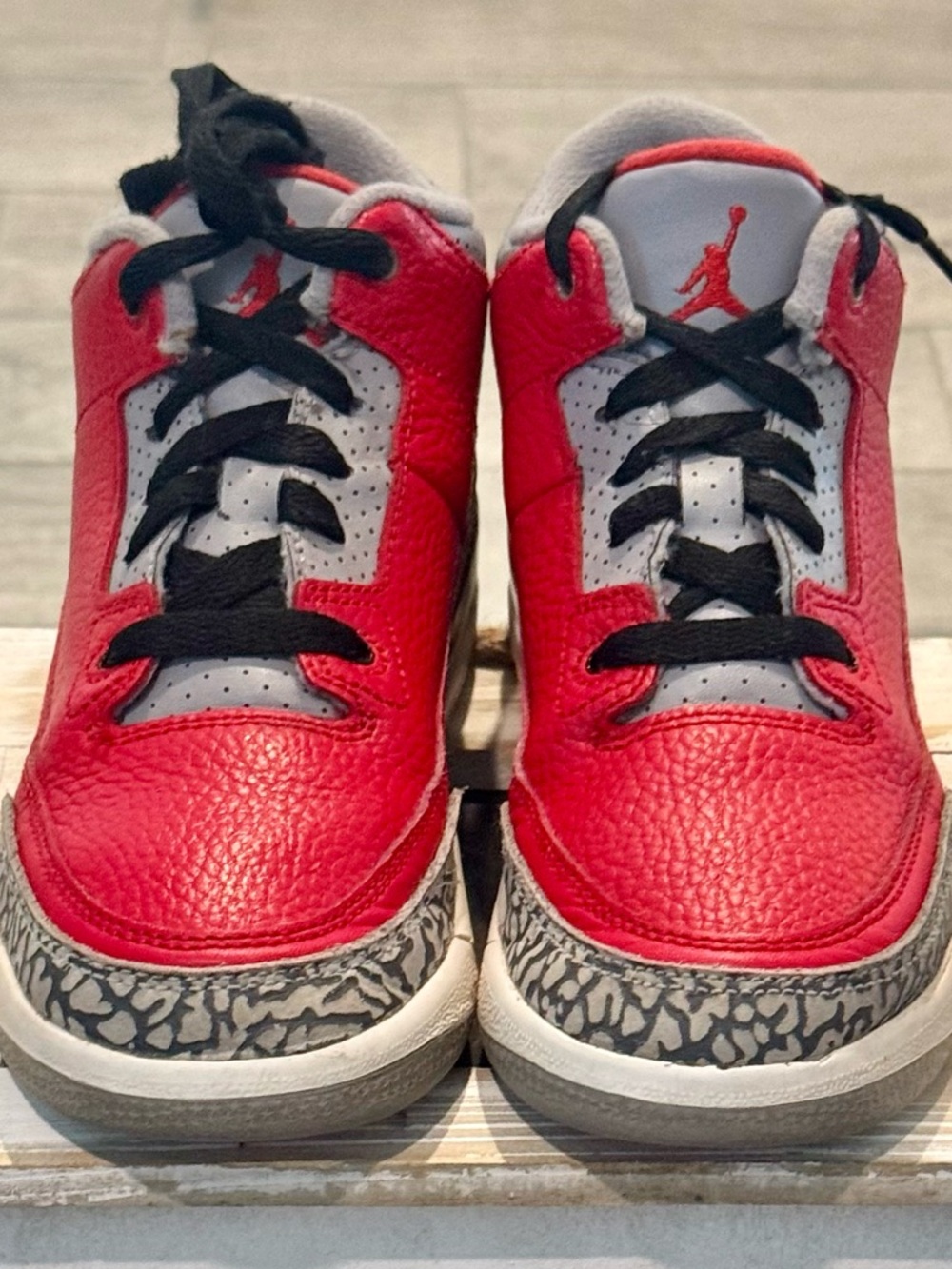 Nike Jordan Retro Sneakers, Red and Grey, EUC